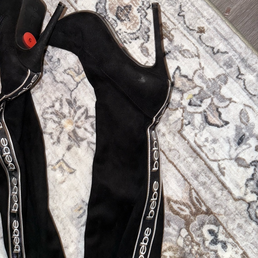 Bebe Black Pants with Logo Detail - Picture 3 of 6